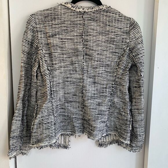 Rebecca Taylor Boucle Tweed Black & White Cotton Jacket - Picture 5 of 9